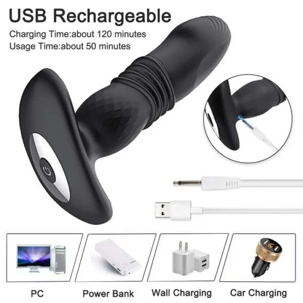 Telescopic Vibrating Butt Plug Anal Vibrator Sex Toy - Daraz