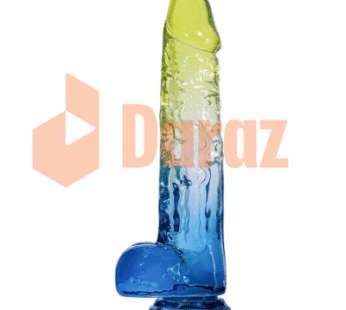 8 Inch Yellow Blue Dildo